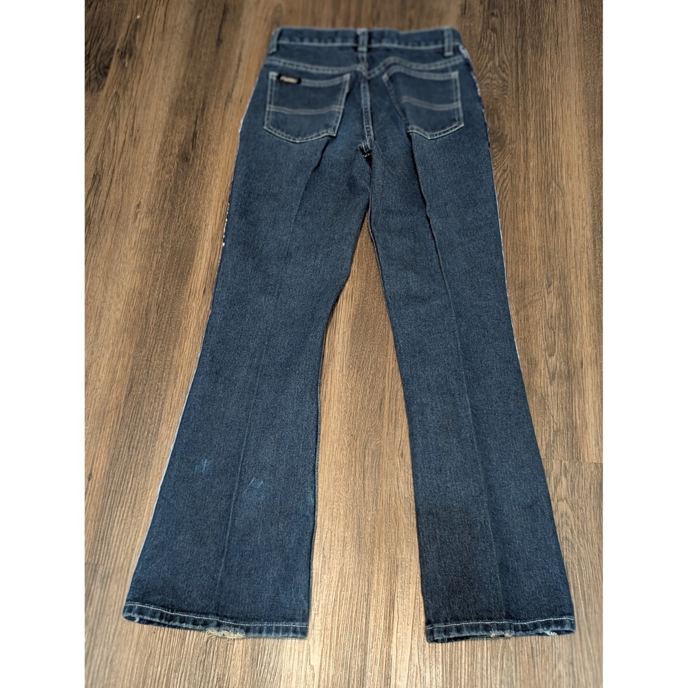 FUBU Jeans Y2K Vintage Logo Trim Flare Leg Denim Pants Size 10 - READ! - Picture 2 of 7
